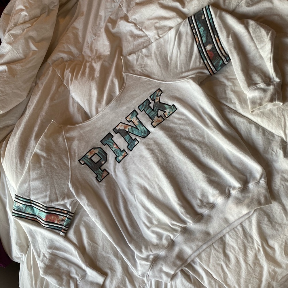 Pink Victoria’s Secret Sweatshirt Top White